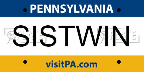 SISTWIN Pennsylvania License Plate