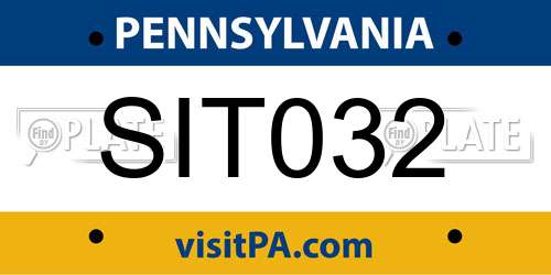 SIT032 Pennsylvania License Plate