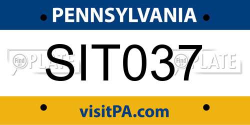 SIT037 Pennsylvania License Plate