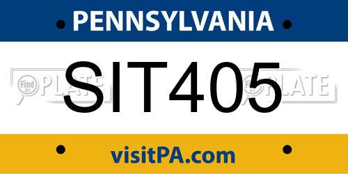 SIT405 Pennsylvania License Plate