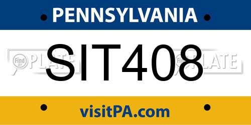 SIT408 Pennsylvania License Plate