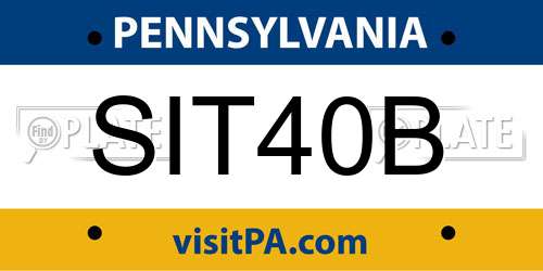 SIT40B Pennsylvania License Plate