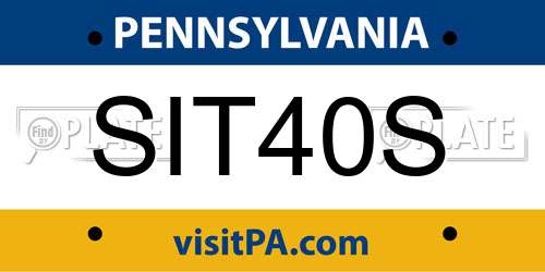 SIT40S Pennsylvania License Plate