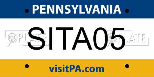 SITA05 Pennsylvania License Plate