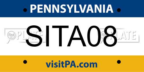 SITA08 Pennsylvania License Plate