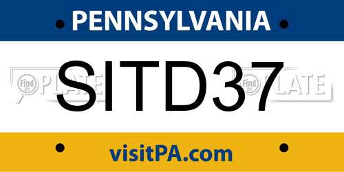 SITD37 Pennsylvania License Plate