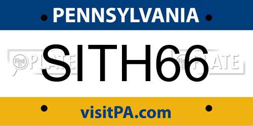 SITH66 Pennsylvania License Plate