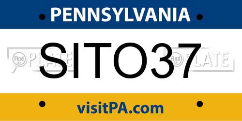 SITO37 Pennsylvania License Plate