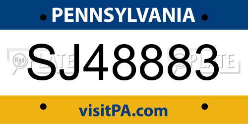 SJ48883 Pennsylvania License Plate