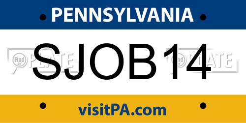 SJOB14 Pennsylvania License Plate