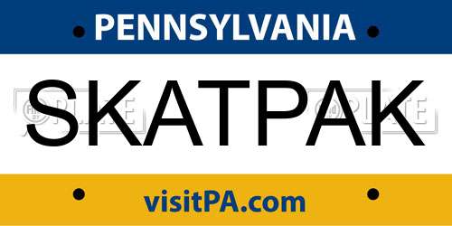 SKATPAK Pennsylvania License Plate