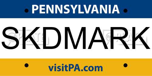 SKDMARK Pennsylvania License Plate