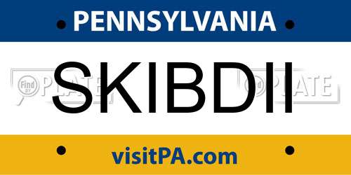 SKIBDII Pennsylvania License Plate