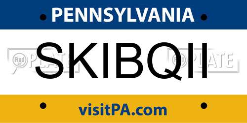 SKIBQII Pennsylvania License Plate