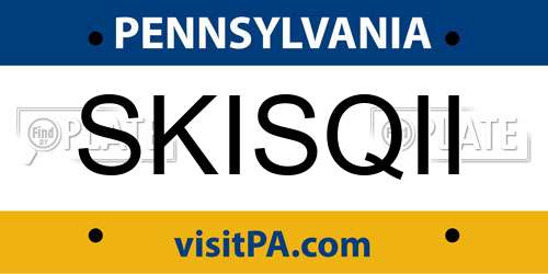 SKISQII Pennsylvania License Plate