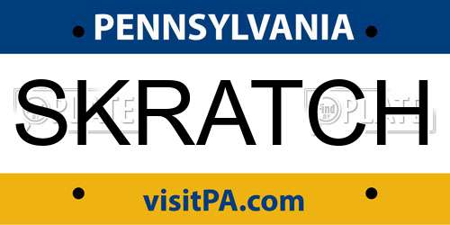 SKRATCH Pennsylvania License Plate