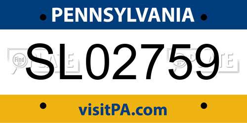SL02759 Pennsylvania License Plate