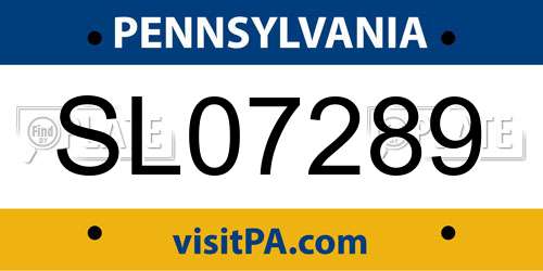 SL07289 Pennsylvania License Plate