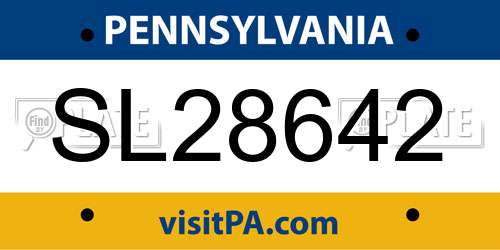 SL28642 Pennsylvania License Plate