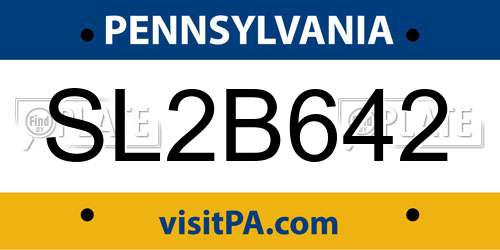 SL2B642 Pennsylvania License Plate
