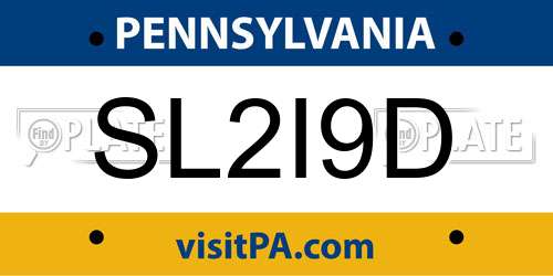 SL2I9D Pennsylvania License Plate