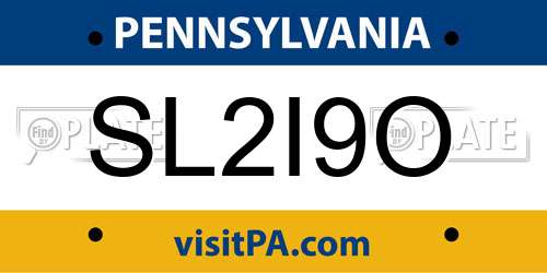 SL2I9O Pennsylvania License Plate