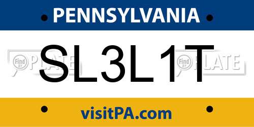 SL3L1T Pennsylvania License Plate