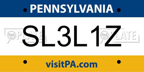 SL3L1Z Pennsylvania License Plate