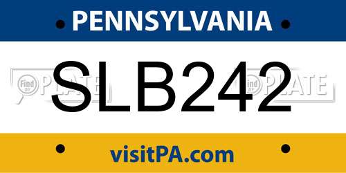 SLB242 Pennsylvania License Plate