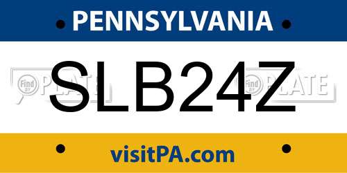 SLB24Z Pennsylvania License Plate