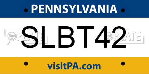 SLBT42 Pennsylvania License Plate