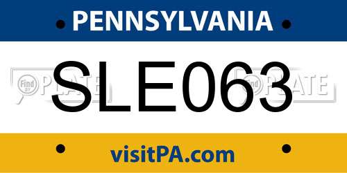 SLE063 Pennsylvania License Plate