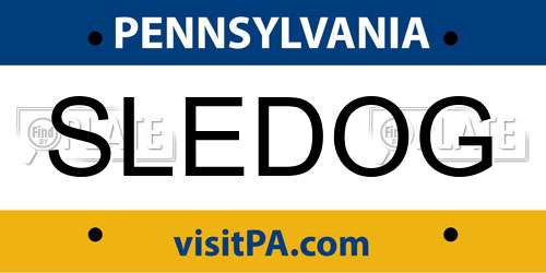SLEDOG Pennsylvania License Plate