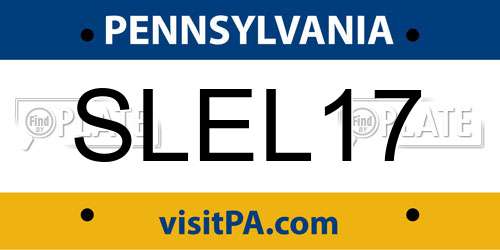 SLEL17 Pennsylvania License Plate