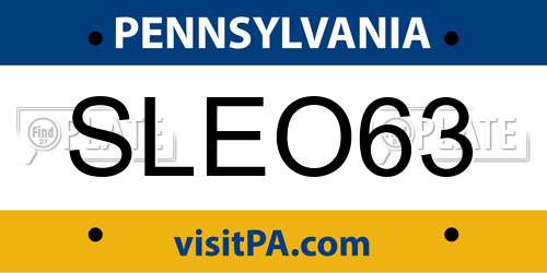 SLEO63 Pennsylvania License Plate