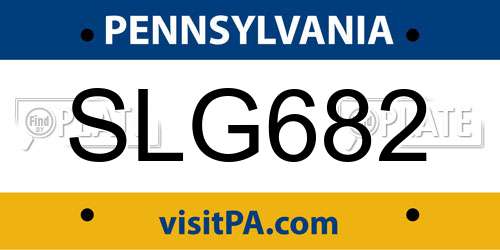 SLG682 Pennsylvania License Plate