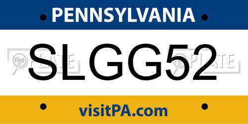 SLGG52 Pennsylvania License Plate