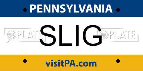 SLIG Pennsylvania License Plate