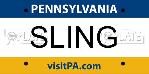 SLING Pennsylvania License Plate