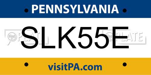 SLK55E Pennsylvania License Plate