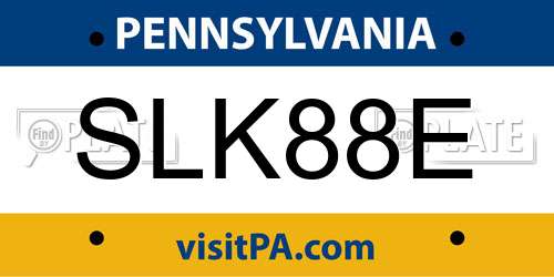 SLK88E Pennsylvania License Plate