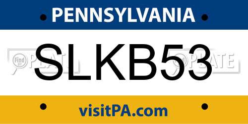 SLKB53 Pennsylvania License Plate