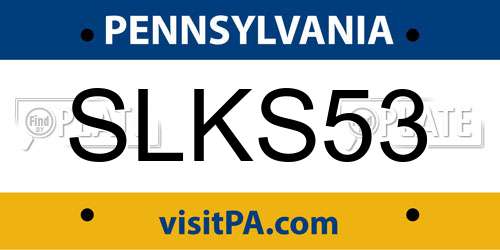 SLKS53 Pennsylvania License Plate