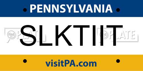 SLKTIIT Pennsylvania License Plate