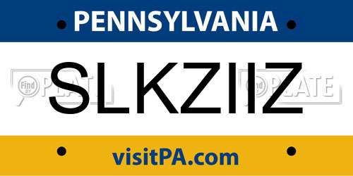 SLKZIIZ Pennsylvania License Plate