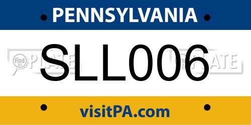 SLL006 Pennsylvania License Plate