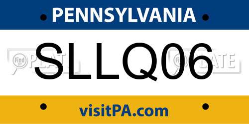 SLLQ06 Pennsylvania License Plate