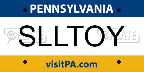 SLLTOY Pennsylvania License Plate