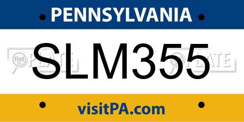 SLM355 Pennsylvania License Plate