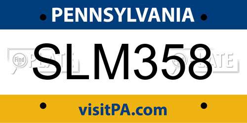 SLM358 Pennsylvania License Plate